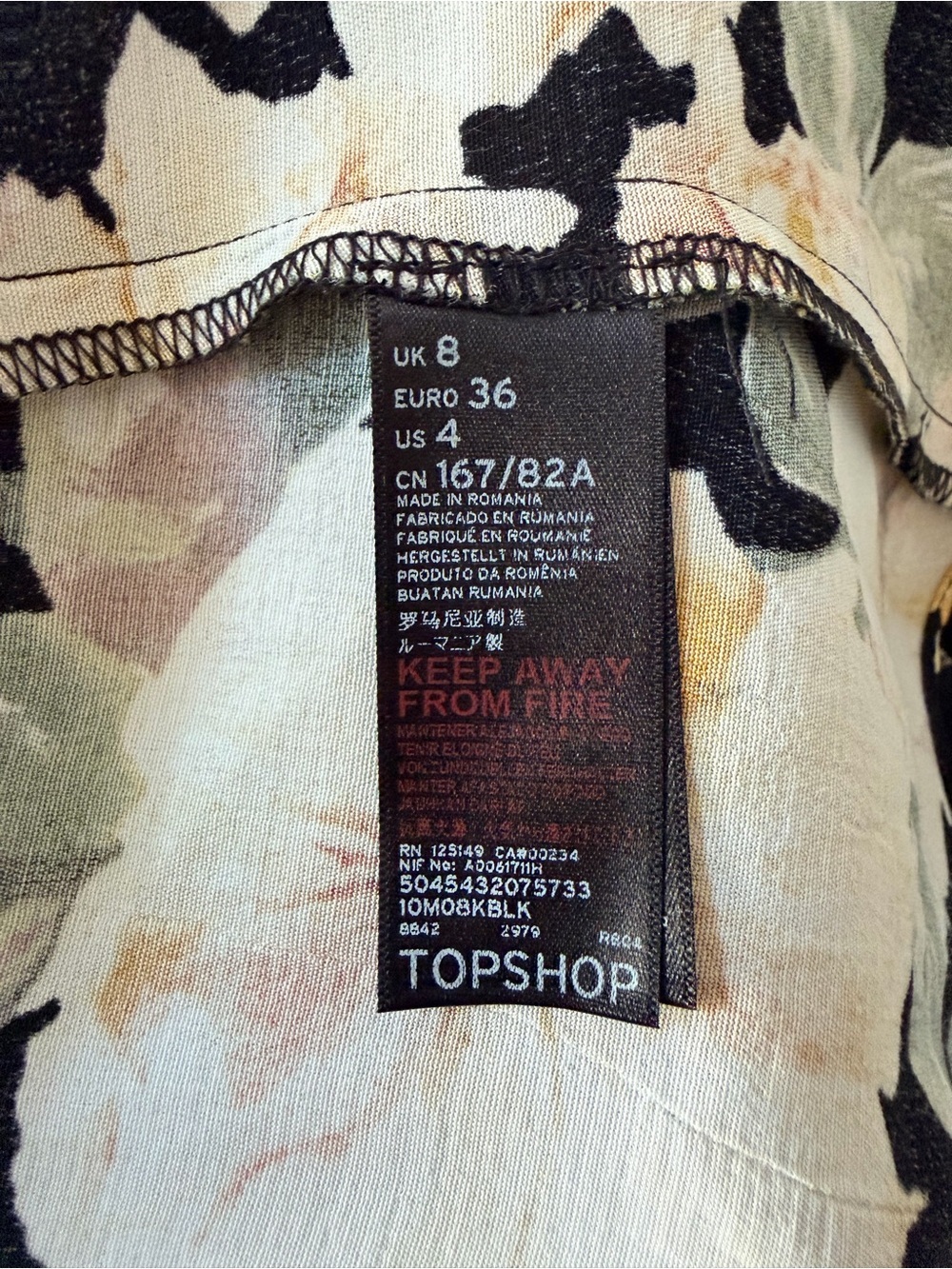 Topshop Mixed Floral Wrap Midi Dress Black Yellow Strappy Garden Size 4 - Picture 11 of 11
